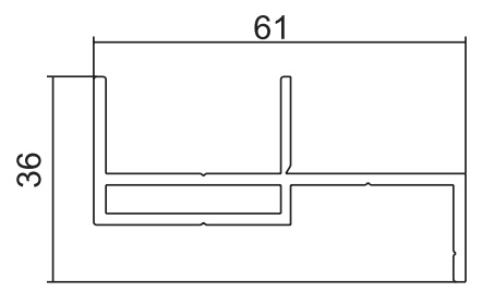 Double Door Jamb Track Monument Matt GL229A 6.5m