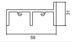 Double Door Head Track Clear Anodised 6.5m