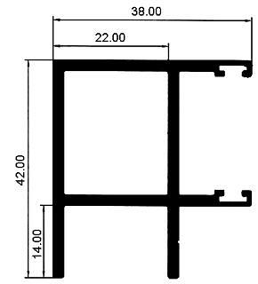 Corner Door Double Receiver Post Palladium Silver Satin GY184C 6.5m 