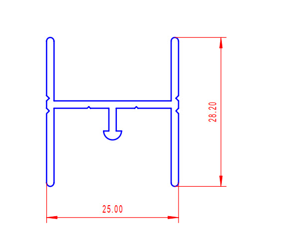 H Slide Top/Bottom Track Bronze Anodised 15um 6.5m